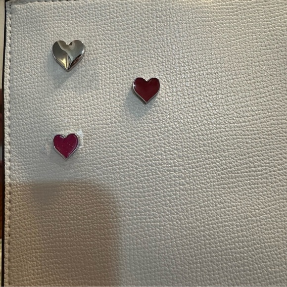 Karl Lagerfeld White & Pink Embellished Satchel Crossbody with Heart Details 🩷 - Picture 13 of 17